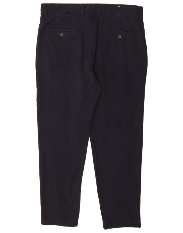 Zara Mens Slim Chino Calças EU 44 Grande W34 L30 Azul Marinho Poliéster
