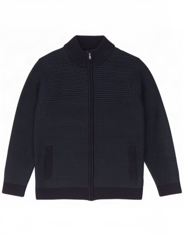 Suéter cardigã masculino Marks & Spencer regular fit grande acrílico azul marinho