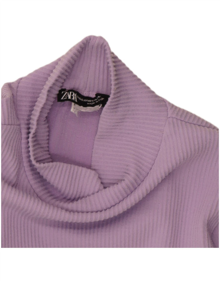 Zara Womens Crop Top Manga Longa Reino Unido 10 Pequeno Roxo