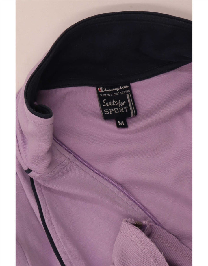 Champion Womens Tracksuit Top Jacket UK 14 Médio Roxo