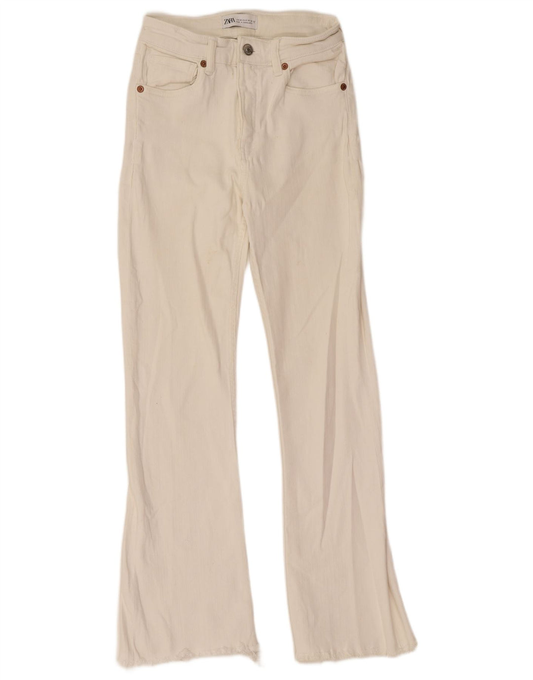 Zara Calça jeans feminina larga EU 32 2XS W22 L26 Branco