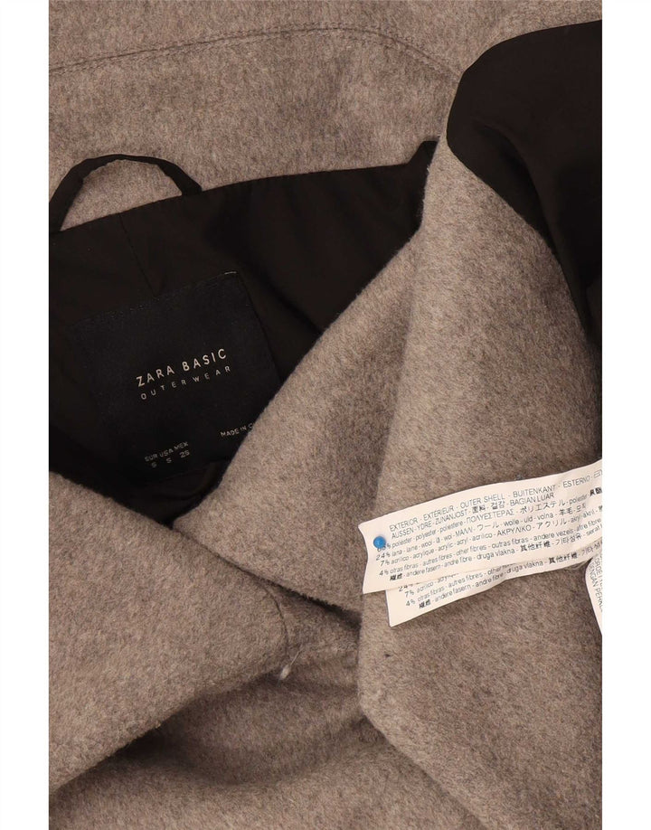 Sobretudo curto oversized feminino Zara UK 10 poliéster cinza pequeno