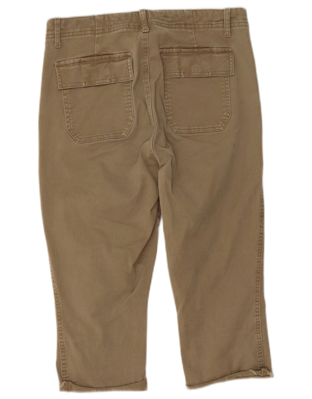 Calça capri feminina Gap EUA 8 médio W30 L17 algodão cáqui