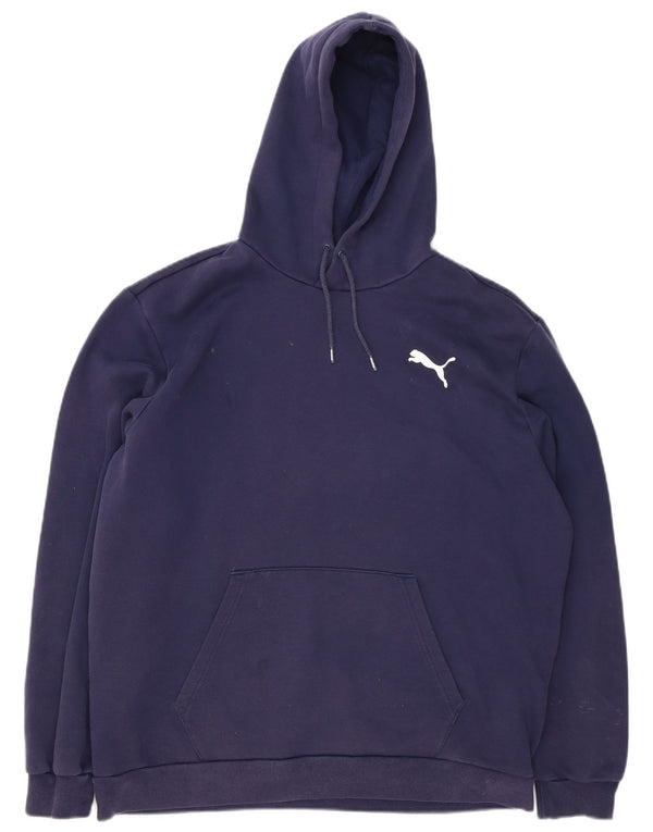 PUMA Mens Hoodie Jumper XL Azul Marinho Algodão