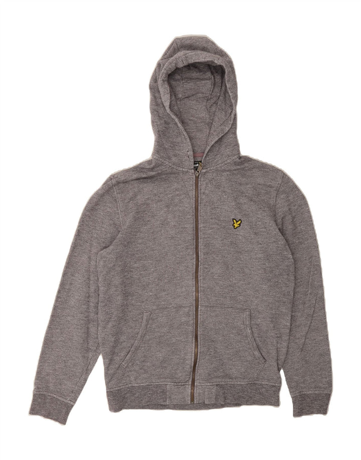 LYLE & SCOTT Womens Zip Hoodie Sweater UK 16 Large Grey Cotton Vintage Lyle & Scott and Second-Hand Lyle & Scott from Messina Hembry 