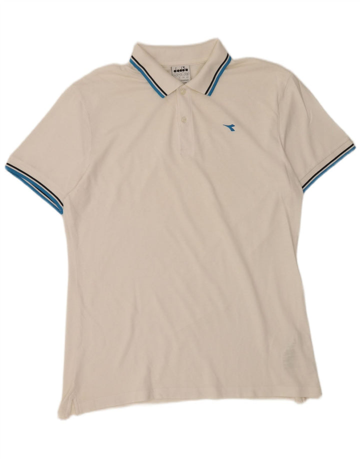 Camisa polo masculina Diadora XL algodão branco