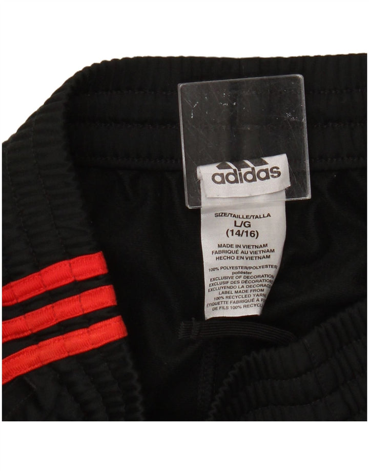 Adidas meninos calças de treino joggers 12-13 anos grande poliéster preto