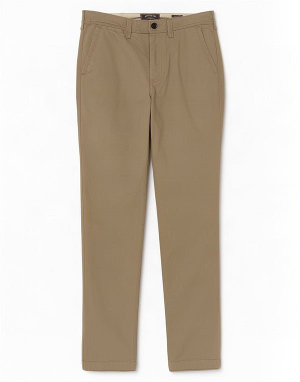 Calça Chino Reta Masculina Fat Face Classic Fit W34 L34 Algodão Bege