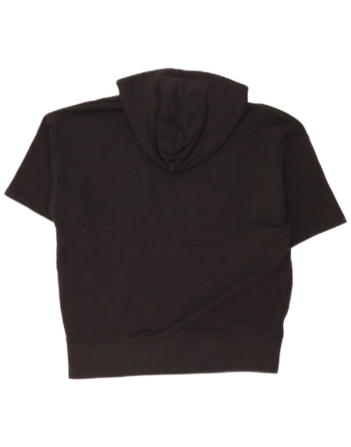 Zara Suéter masculino com capuz de manga curta médio preto