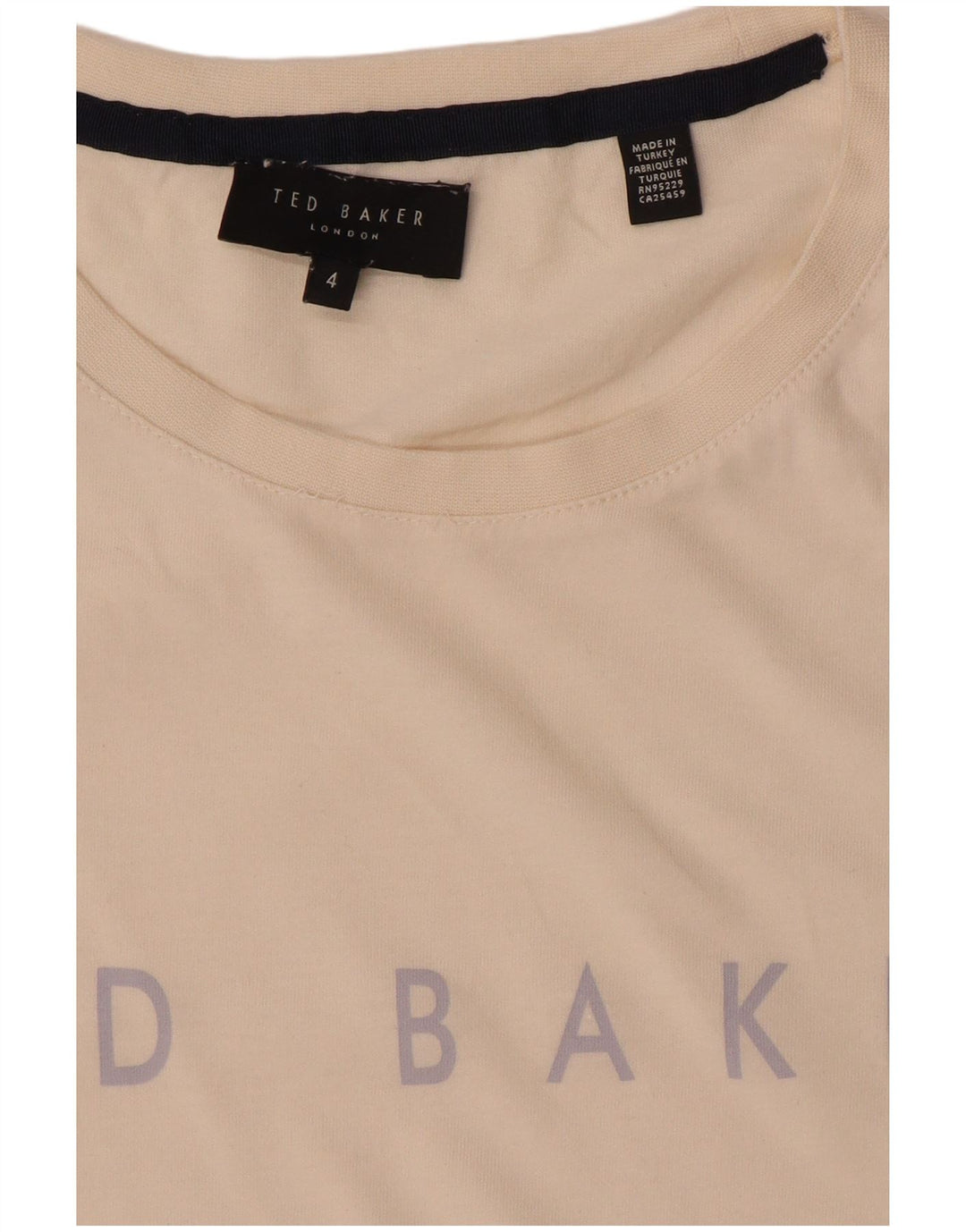 Camiseta gráfica masculina Ted Baker tamanho superior 4 grande branco