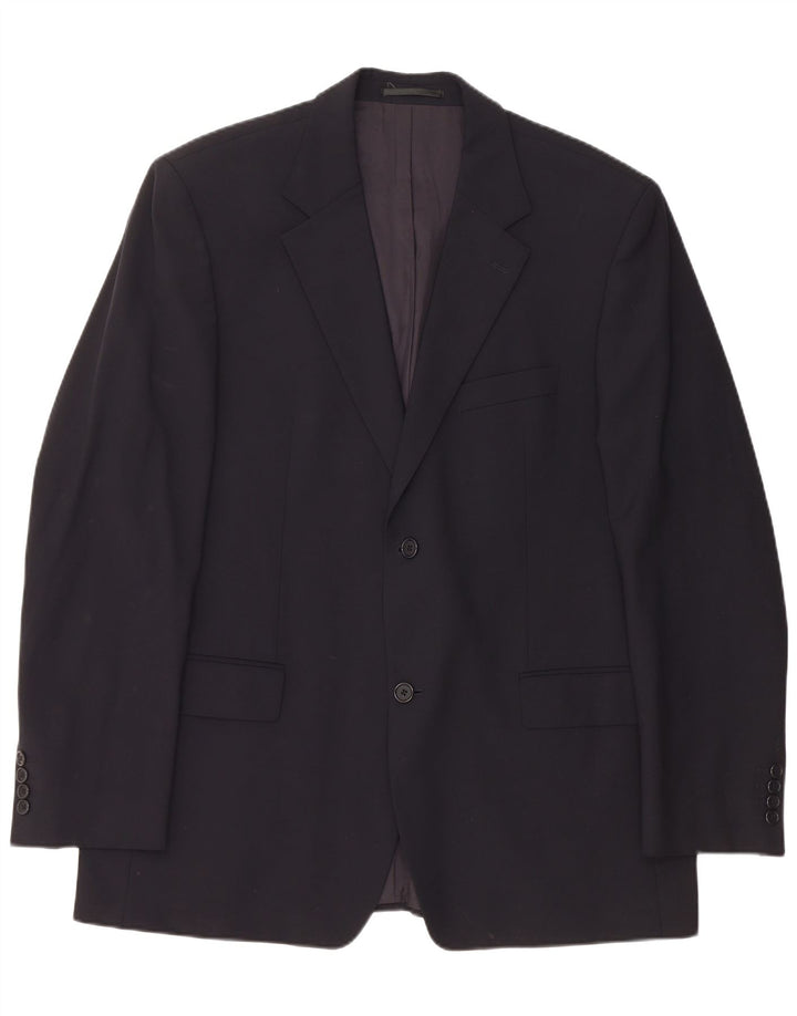 Jaqueta blazer masculina Hugo Boss com 2 botões UE 54 2XL lã virgem azul marinho