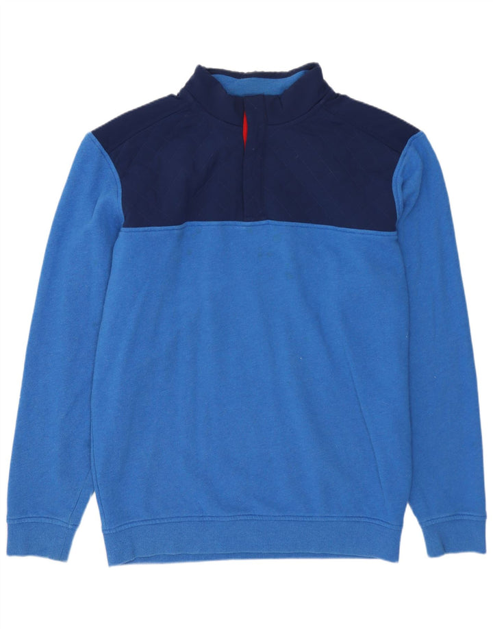 Suéter masculino VINEYARD VINES com gola com botão e bloco colorido azul médio