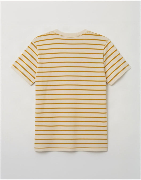 Top feminino Joules manga comprida UK 18 XL algodão listrado branco