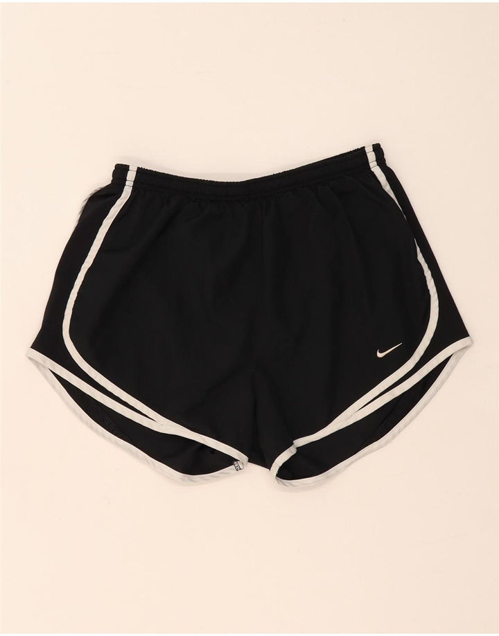 Shorts esportivos femininos Nike Dri Fit UK 12 poliéster preto médio