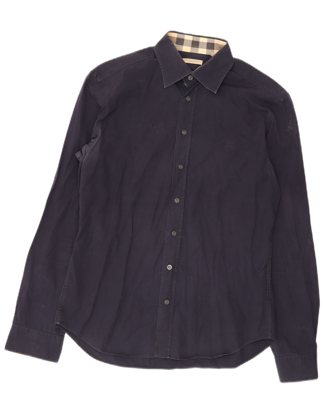 Camisa Burberry masculina BRIT grande algodão azul marinho