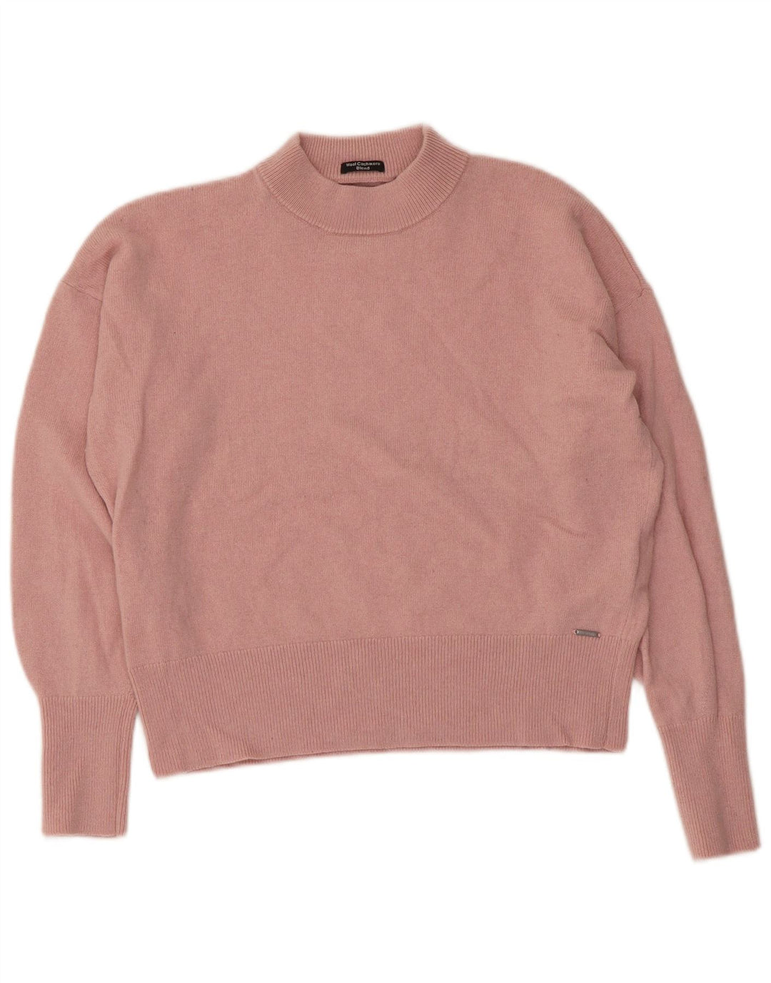 Superdry Suéter feminino superdimensionado com gola de tartaruga UK 8 pequeno rosa