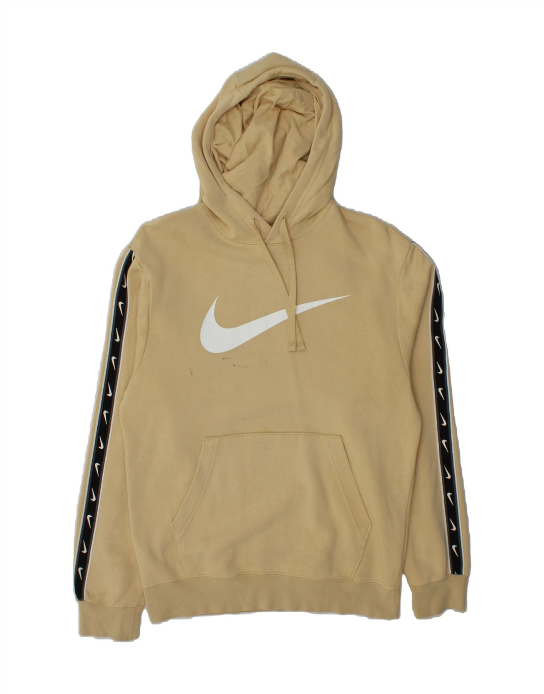 NIKE Mens Graphic Hoodie Jumper XS Beige Cotton Vintage Nike and Second-Hand Nike from Messina Hembry 