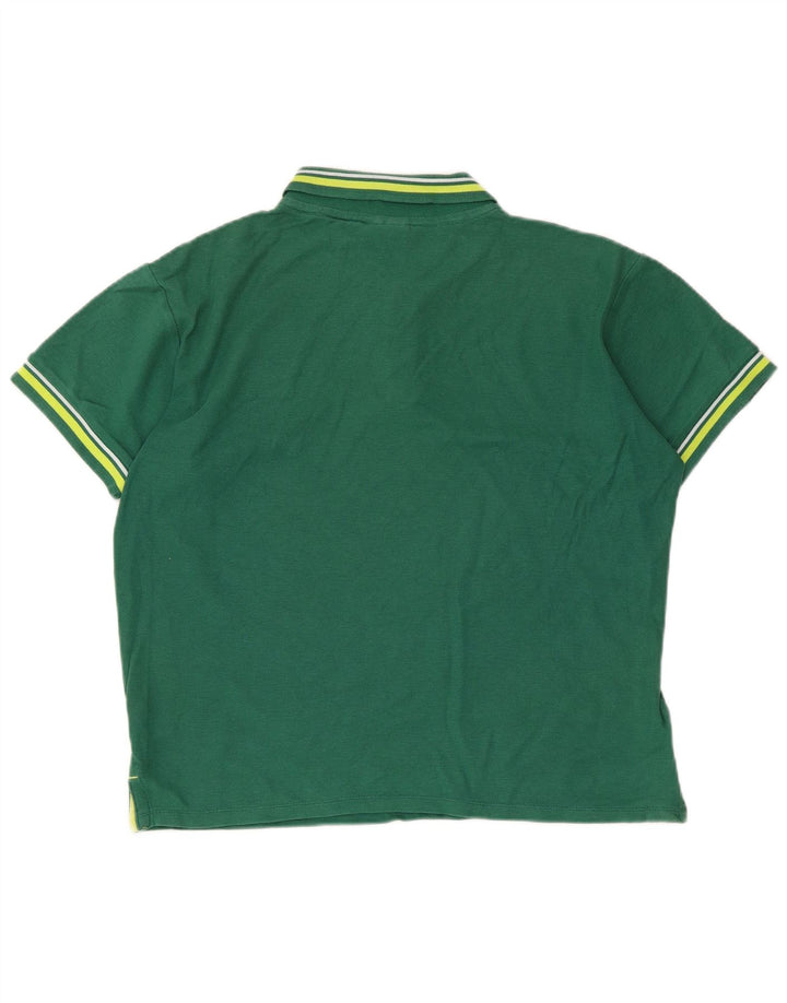 Camisa polo masculina Umbro algodão listrado verde médio
