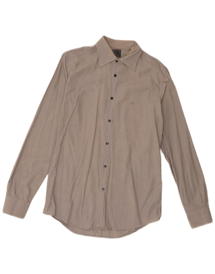 Camisa masculina Calvin Klein cinza médio algodão