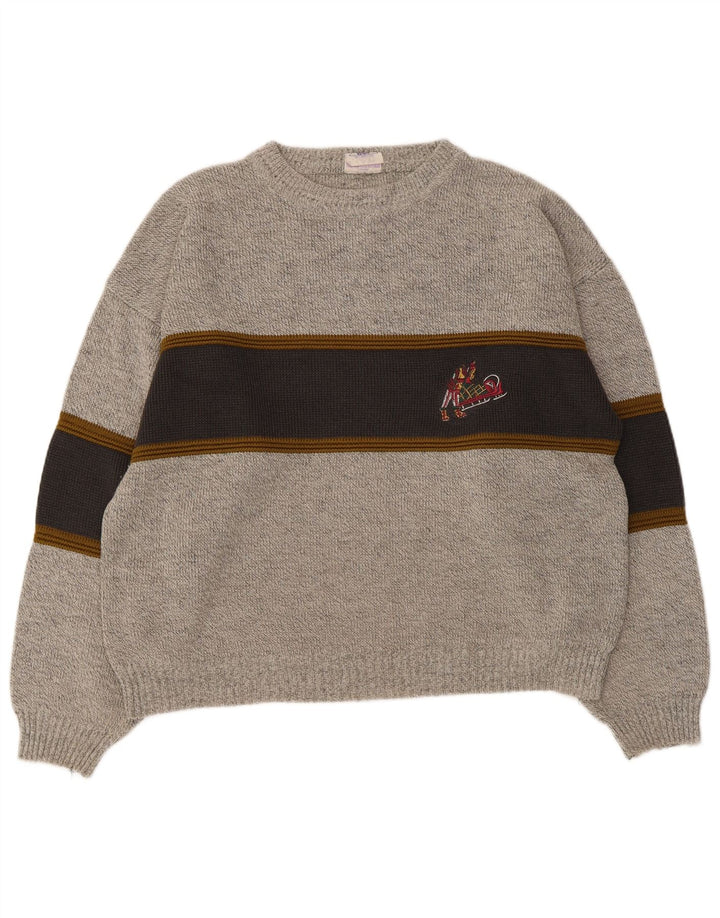 Novo suéter masculino rápido com gola redonda IT 48/50 cinza médio colorblock