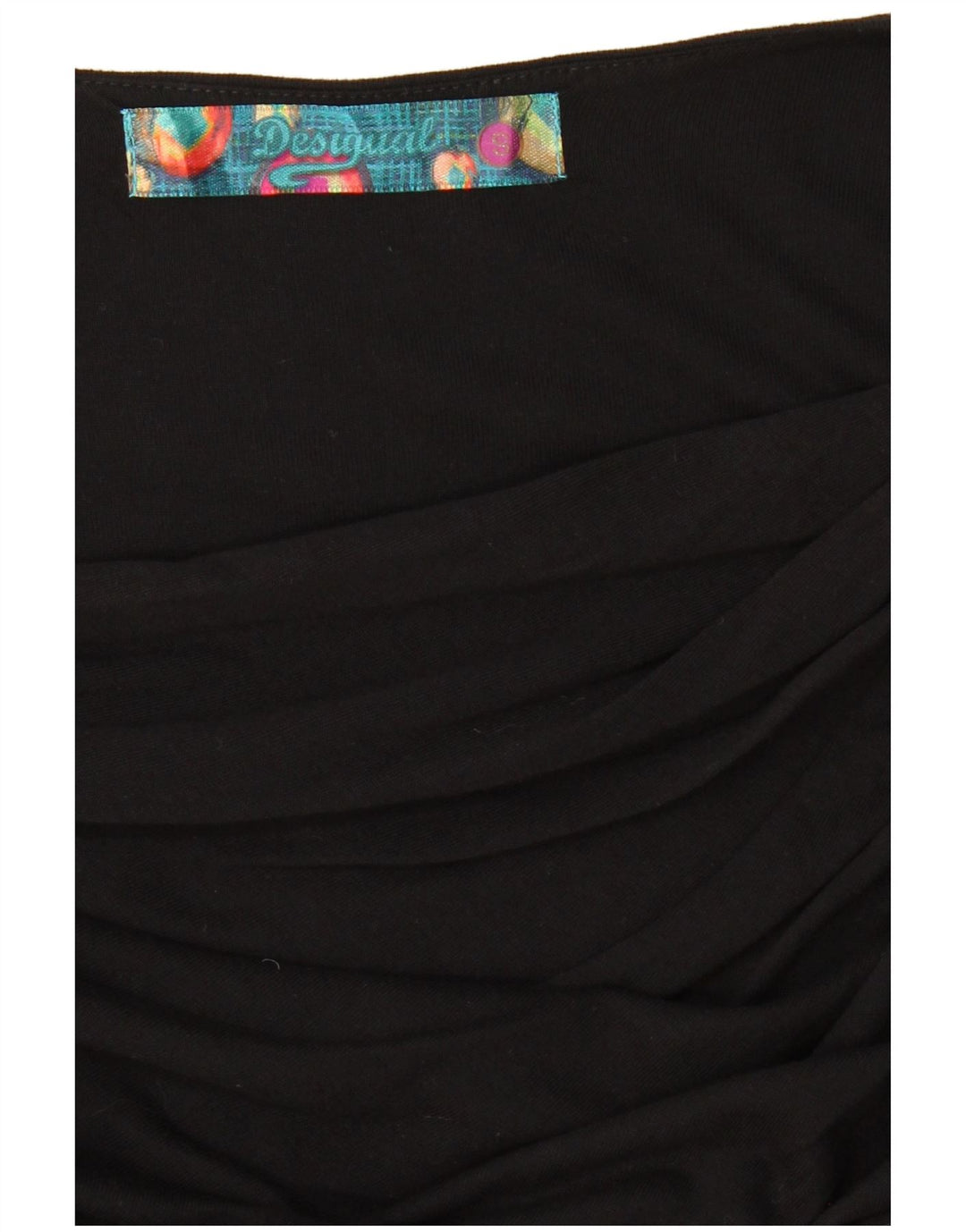 DESIGUAL Top gráfico feminino manga comprida Reino Unido 10 listrado preto pequeno