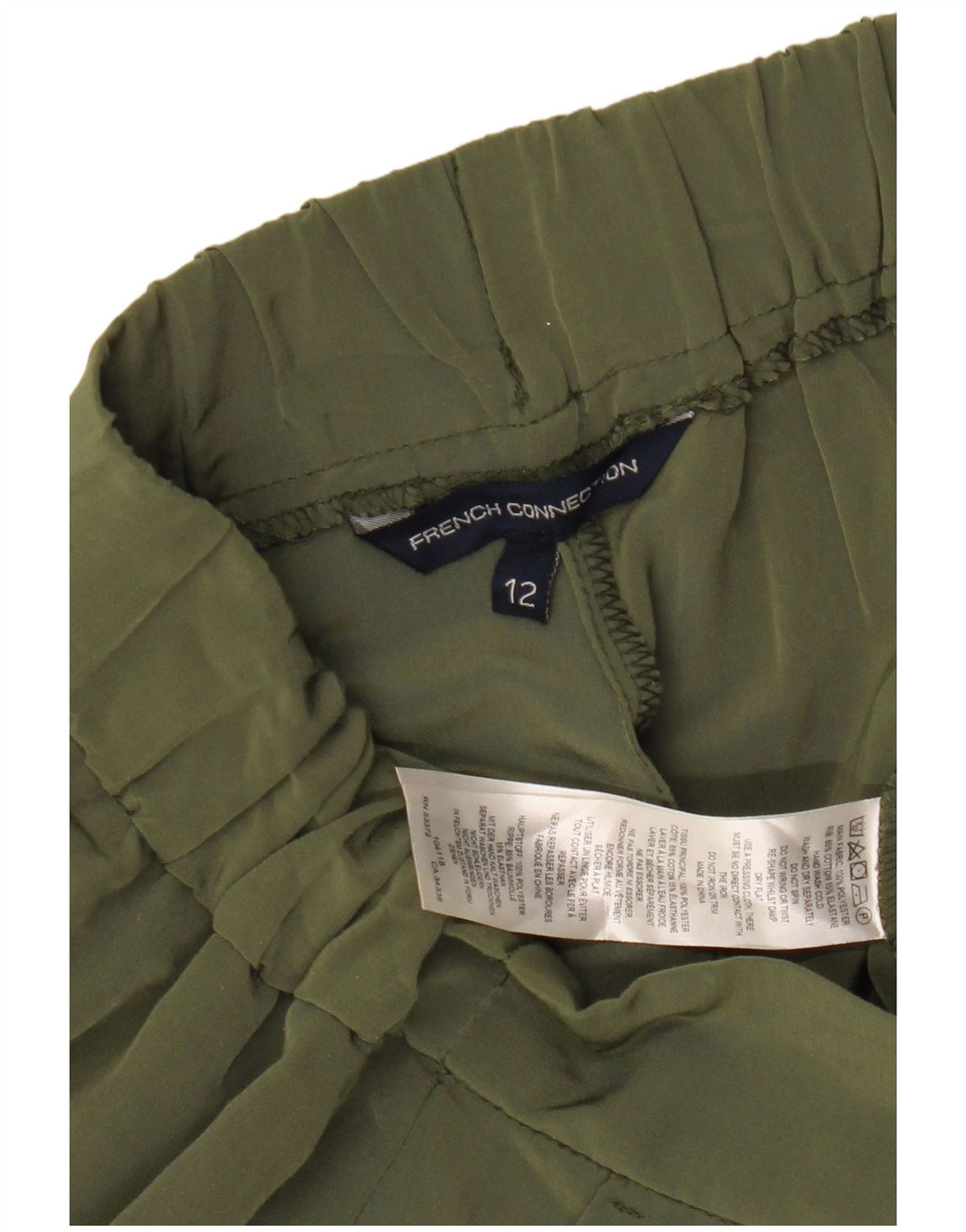 Calça cargo feminina de cintura alta French Connection Reino Unido 12 médio W34 L27 Kha