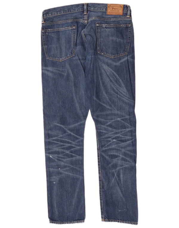 Polo Ralph Lauren Calça jeans reta masculina W33 L30 azul algodão