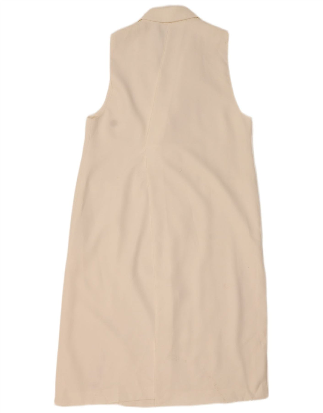 Sobretudo feminino sem mangas ZARA UK 20 2XL poliéster branco