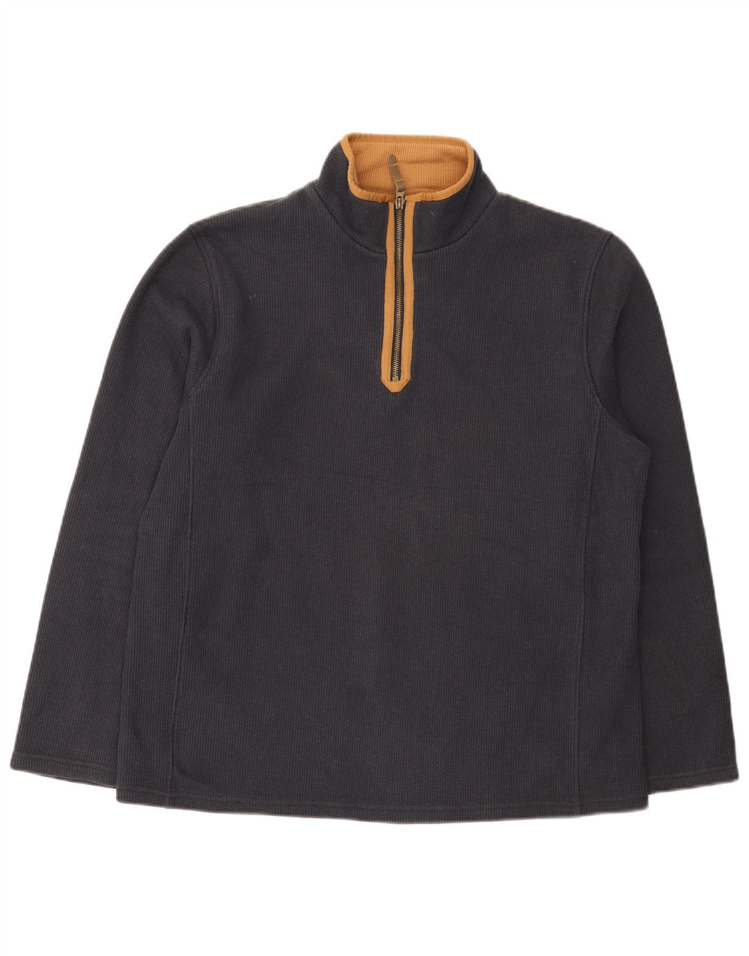 Moletom masculino Mountain Warehouse com zíper e gola alta de algodão azul marinho