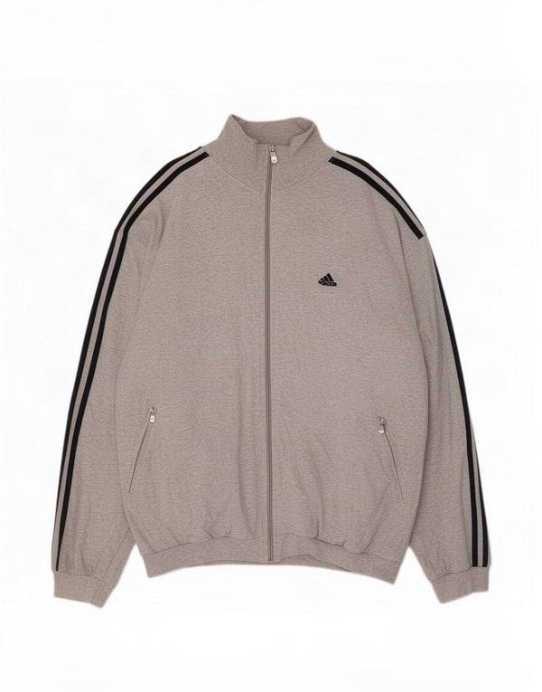 Adidas Mens Tracksuit Top Jacket UK 42/44 Grande Cinza Flecked Algodão