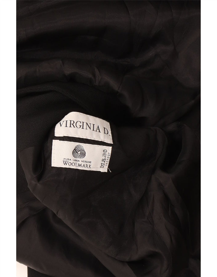 Jaqueta Blazer Feminina Vintage Longline 4 Botões Reino Unido 14 Médio Preto