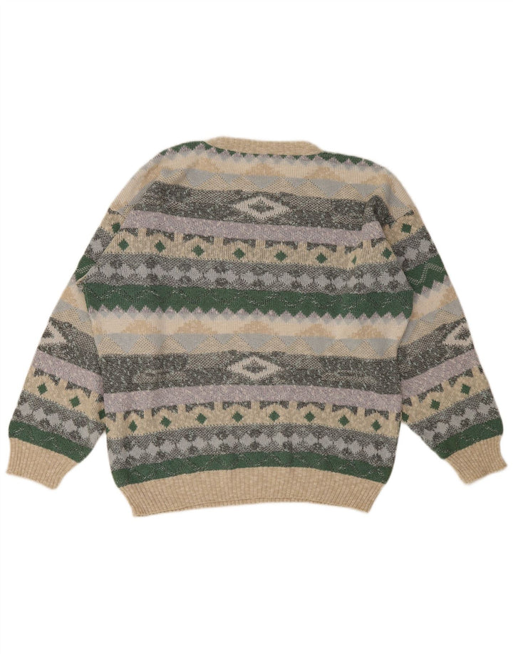 Suéter vintage masculino com gola redonda IT 48/50 médio multicolorido