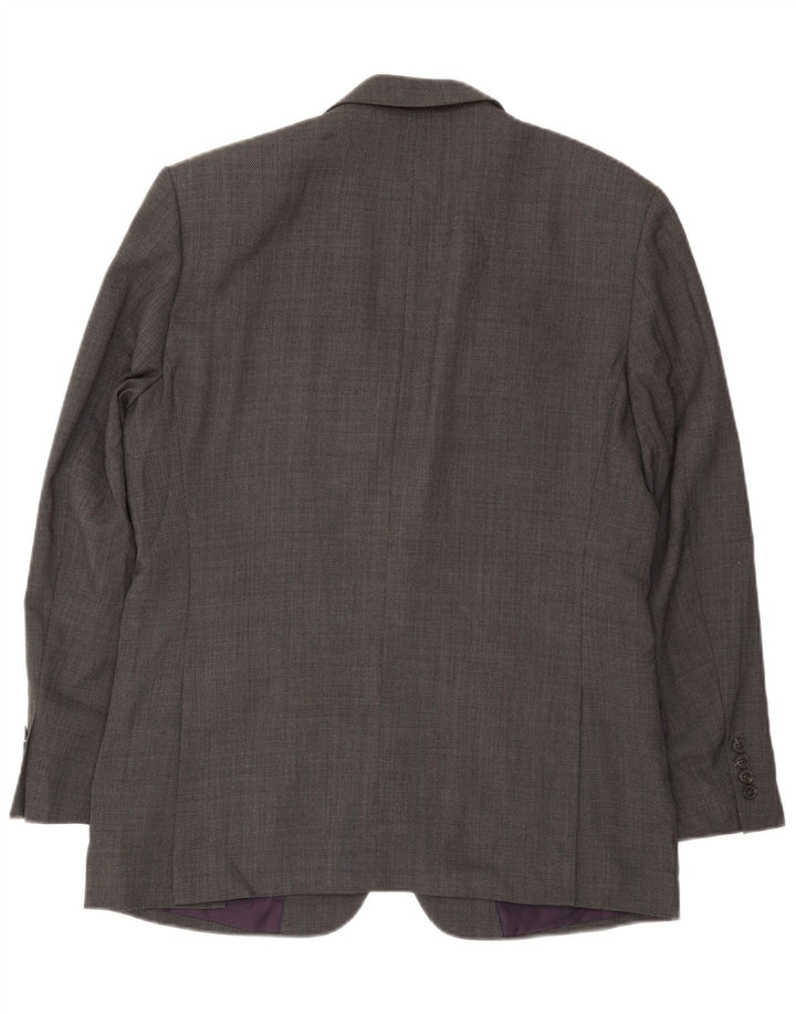 Jaqueta blazer masculina de ajuste regular de 2 botões Marks & Spencer Reino Unido 42 grande cinza