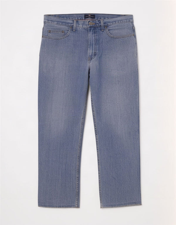 Calça jeans reta masculina Marks & Spencer Blue Harbor W32 L29 algodão
