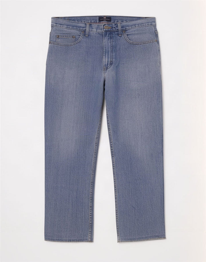 Calça jeans reta masculina Marks & Spencer Blue Harbor W32 L29 algodão