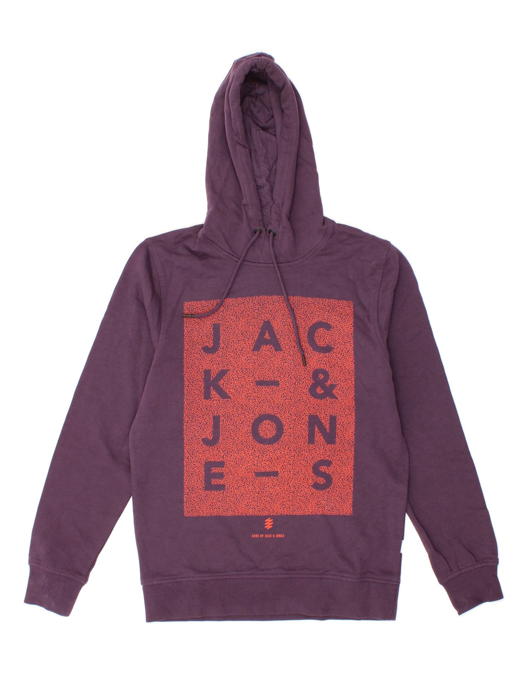 JACK & JONES Mens Graphic Hoodie Jumper Small Purple Cotton Vintage Jack & Jones and Second-Hand Jack & Jones from Messina Hembry 