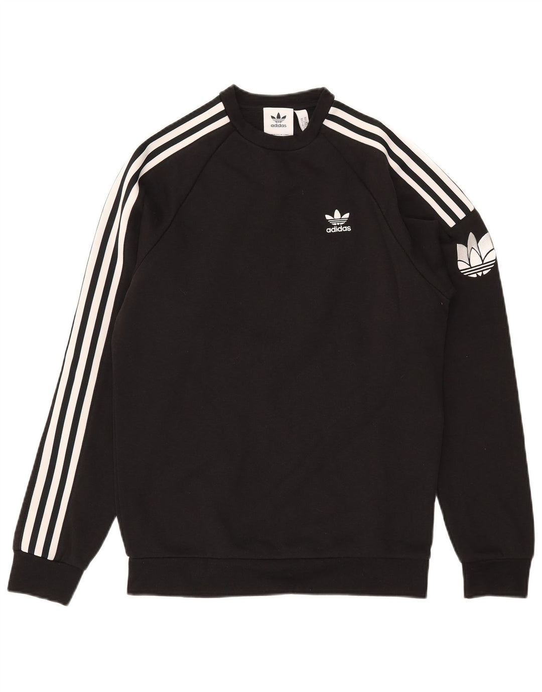 ADIDAS Mens Graphic Sweatshirt Jumper XS Preto Algodão