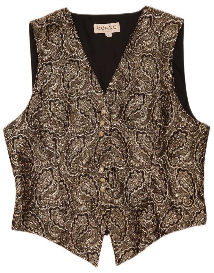 Colete feminino Quark UK 14 poliéster paisley cinza médio
