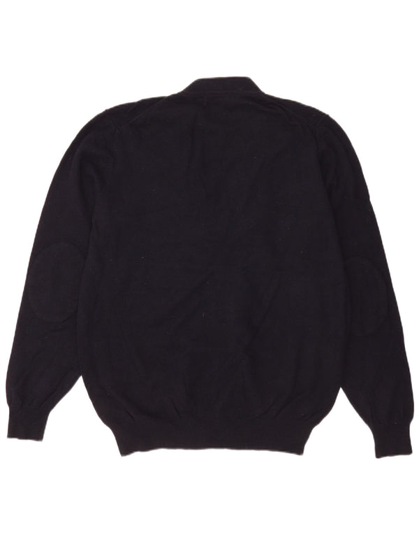 Suéter cardigã masculino Massimo Dutti XL lã azul marinho