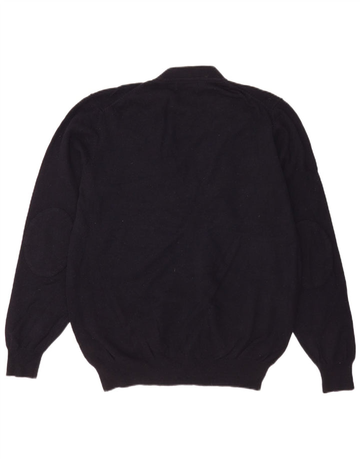 Suéter cardigã masculino Massimo Dutti XL lã azul marinho