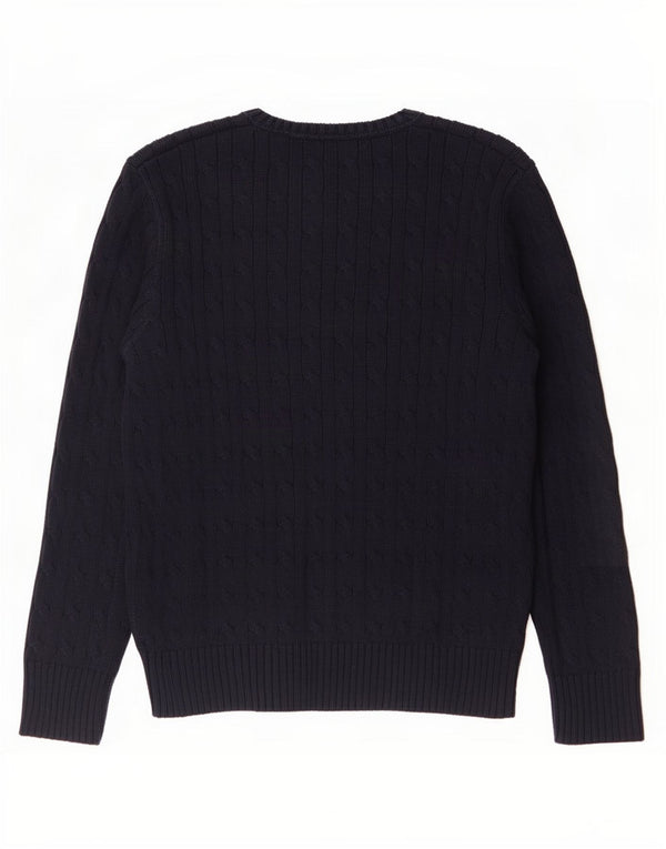 Polo Ralph Lauren Suéter feminino com gola canoa 14-15 anos grande azul marinho