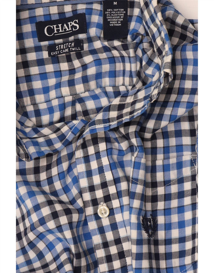 Camisa masculina Chaps de algodão xadrez azul médio