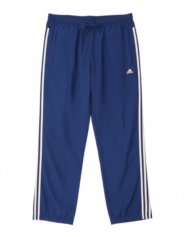 Adidas Mens Calças de treino Joggers UK 42/44 Grande Azul Poliéster