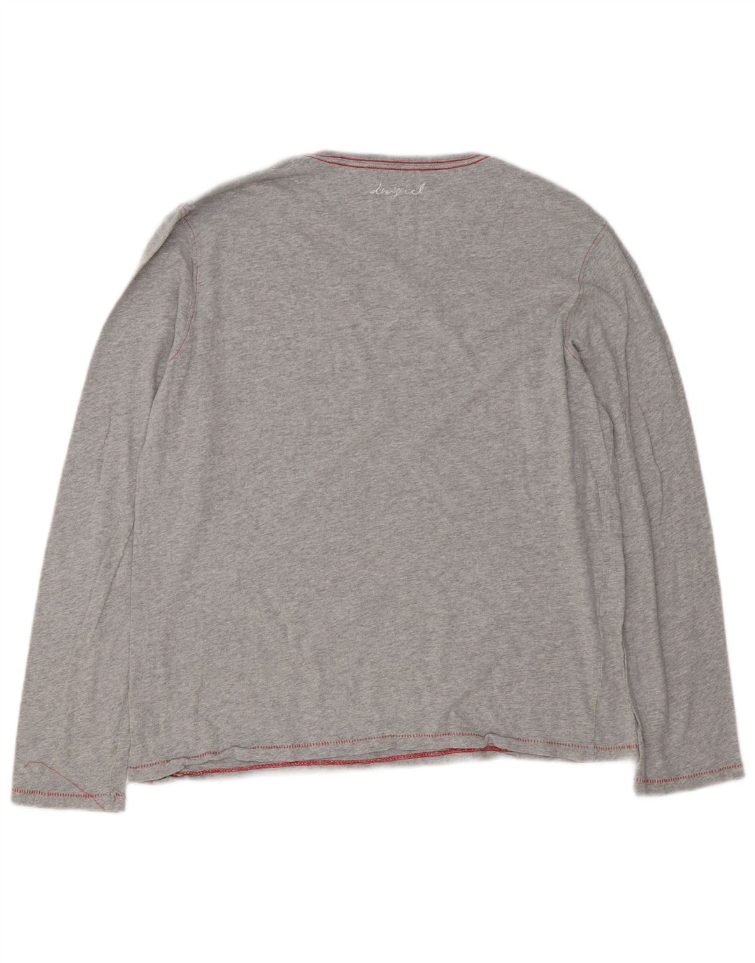 Desigual Top gráfico masculino manga comprida XL cinza