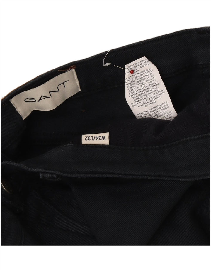 Gant Mens Slim Jeans W34 L32 Azul Marinho Algodão