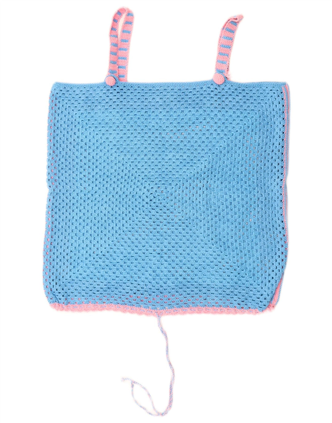 Top feminino de crochê VINTAGE UK 14 azul médio