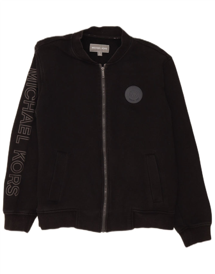 Jaqueta masculina Michael Kors com agasalho gráfico grande de algodão preto