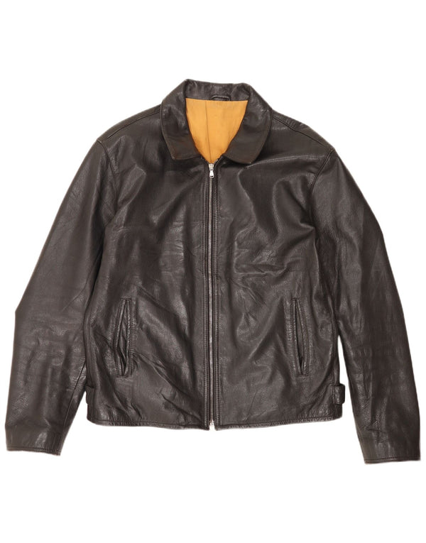 Jaqueta de couro masculina Protagonist UK 40 grande preta