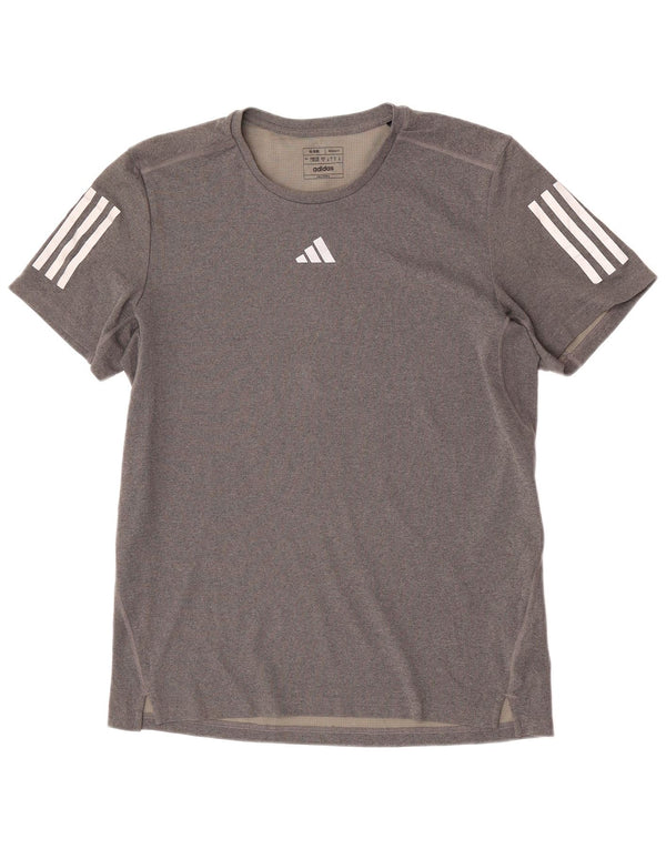 Adidas Mens Aeroready Regular Fit Camiseta Top Grande Cinza Poliéster