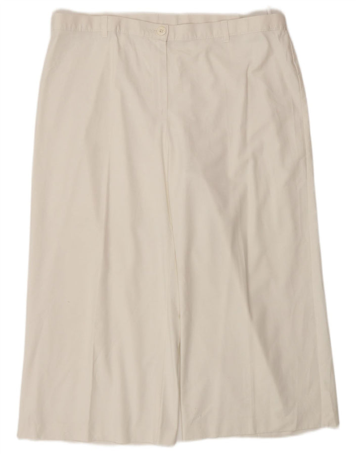 Calça capri feminina de cintura alta Marks & Spencer W38 L22 branca